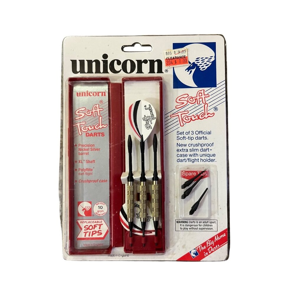 Vintage Unicorn Soft Touch Darts New Old Stock Set of 3 10G England